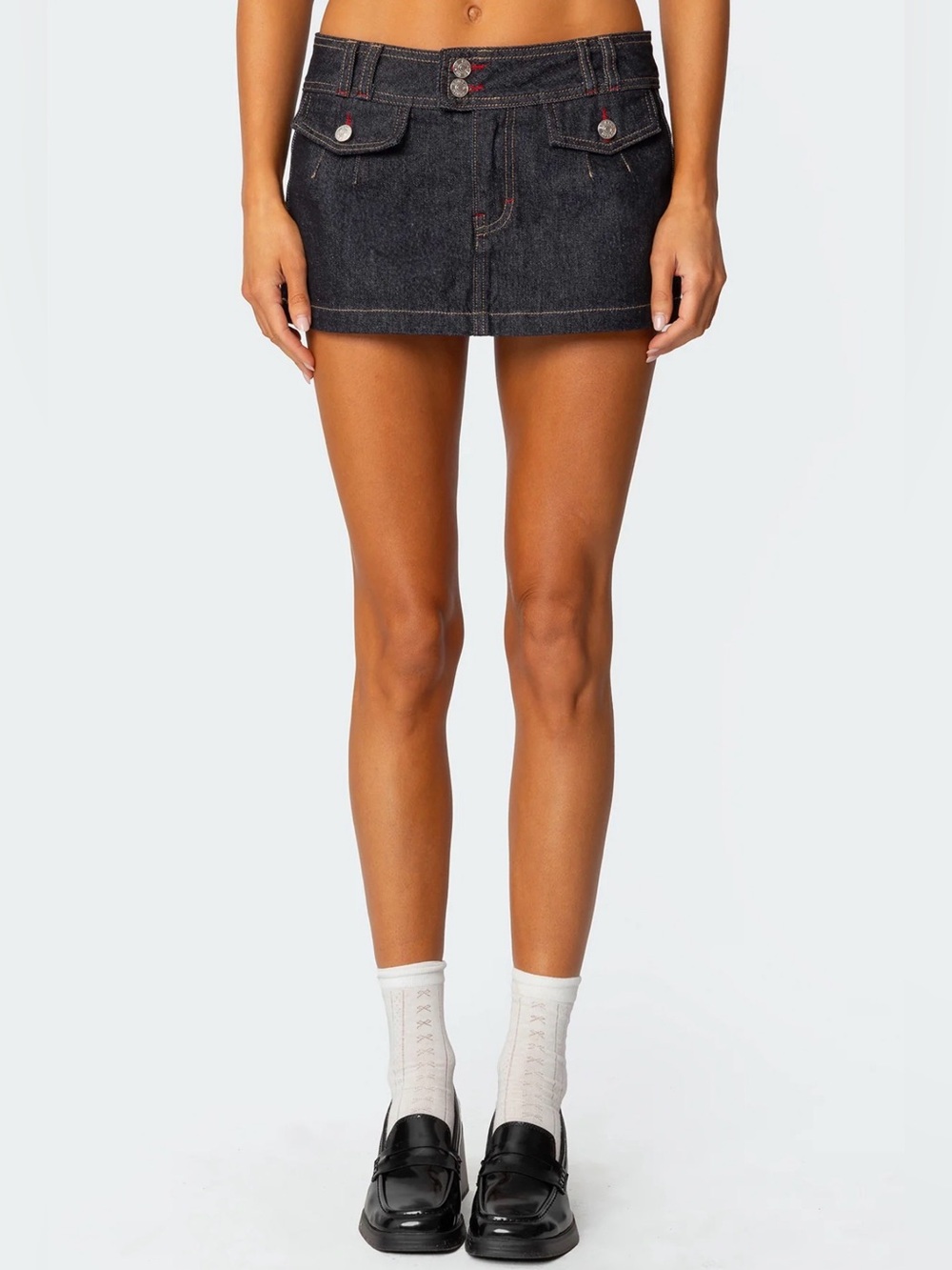 Edikted Denim Mini Skort